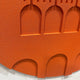 Close-up of the Arcuza Terracotta I Wood Carving Sandstone 3D Wall Art by Giant Sculptures, showing carved arched recesses and fluted slats in matte terracotta.