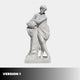 Dancing Couple Marble Sculpture by Giant Sculptures, 160cm white marble figure in flowing drapery leaning on a draped column, shown on a plain background.