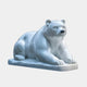 The Resting Polar Bear White Marble Outdoor Sculpture by Giant Sculptures evokes serenity with its majestic pose on a rectangular base against a plain white backdrop, capturing the essence of Arctic wonders. Ideal for outdoor spaces, it measures 65cm.