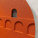 Close-up of the Giant Sculptures Arcuza Terracotta II Wood Carving Sandstone 3D Wall Art showing carved arches and the offset window cut-out against a pale wall.