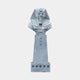 Egyptian Pharaoh Marble Sculpture 180cm by Giant Sculptures, front view of a grey bust with nemes headdress on a tapered pedestal base, plain background.