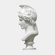 The Athena Marble Bust Sculpture by Giant Sculptures (65cm) features an ancient Greek helmeted figure in profile with an animal-adorned, decorative helmet, set against a plain light background.