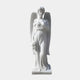 The Heartfelt Bouquet Angel Marble Outdoor Sculpture by Giant Sculptures is a 200cm masterpiece. This white angel features detailed wings, a flowing toga, and exquisite hand-carved craftsmanship. One hand holds flowers while the other rests on its chest, standing elegantly on a square base.