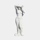 Standing Bathing Woman Marble Sculpture 160cm by Giant Sculptures, depicting a draped female figure with arms raised to her hair, shown against a plain background.