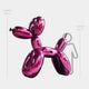 The Phantom Purple Balloon Dog Sculpture by Giant Sculptures showcases a modern design with its glossy finish. At 100 cm, it offers a striking size comparison to a grey illustrated human figure standing at 150 cm (4 ft 11 in).