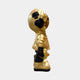 The Giant Sculptures Celestial Gold Astronaut Beats Figure - 36cm stands upright with a reflective gold visor, black headphones, gloves, boots, and jacket—an eye-catching space-inspired décor piece for any plain light background.