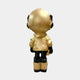 The Celestial Gold Astronaut Beats Figure - 36cm by Giant Sculptures features a reflective gold visor and black details, standing prominently with its large helmet and gloves—an ideal piece for space-themed décor.