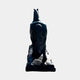 The Majestic Horse Black Marble Outdoor Sculpture by Giant Sculptures (220cm) is shown from behind, standing on a rectangular base against a plain white background.