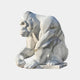 The Crouching Gorilla Marble Outdoor Sculpture by Giant Sculptures stands 150cm tall, showcasing hand-carved facial features and muscular limbs. Its gray and black veining adds texture, making it a striking centerpiece on its rectangular marble base for modern interiors.