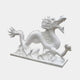 The Cloud-Surging Dragon Marble Outdoor Sculpture by Giant Sculptures stands 260cm tall, intricately detailed with swirling clouds and scales. This statue features an open mouth, a small sphere in its claw, all mounted on a rectangular base for outdoor display.