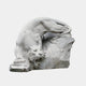 The Lunging Tiger Marble Outdoor Sculpture (150cm) by Giant Sculptures showcases a hand-carved, intricately detailed tiger on a rocky base, featuring an open mouth with sharp teeth and a dynamically curved body to accentuate its muscular build.