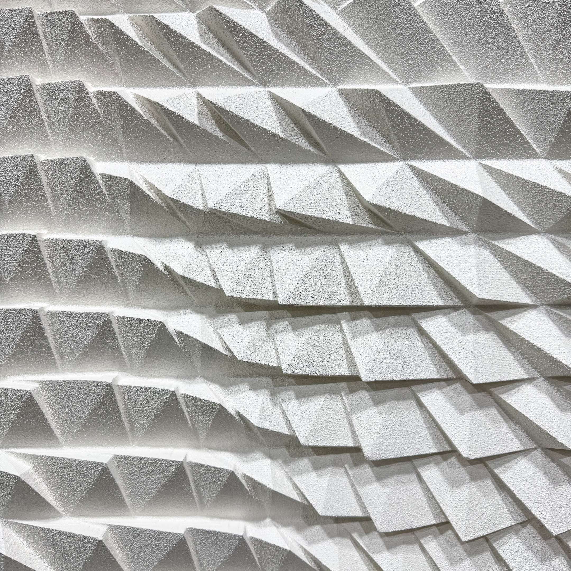 Elorium White Weave Hand-Painted Wood Relief 3D Wall Art