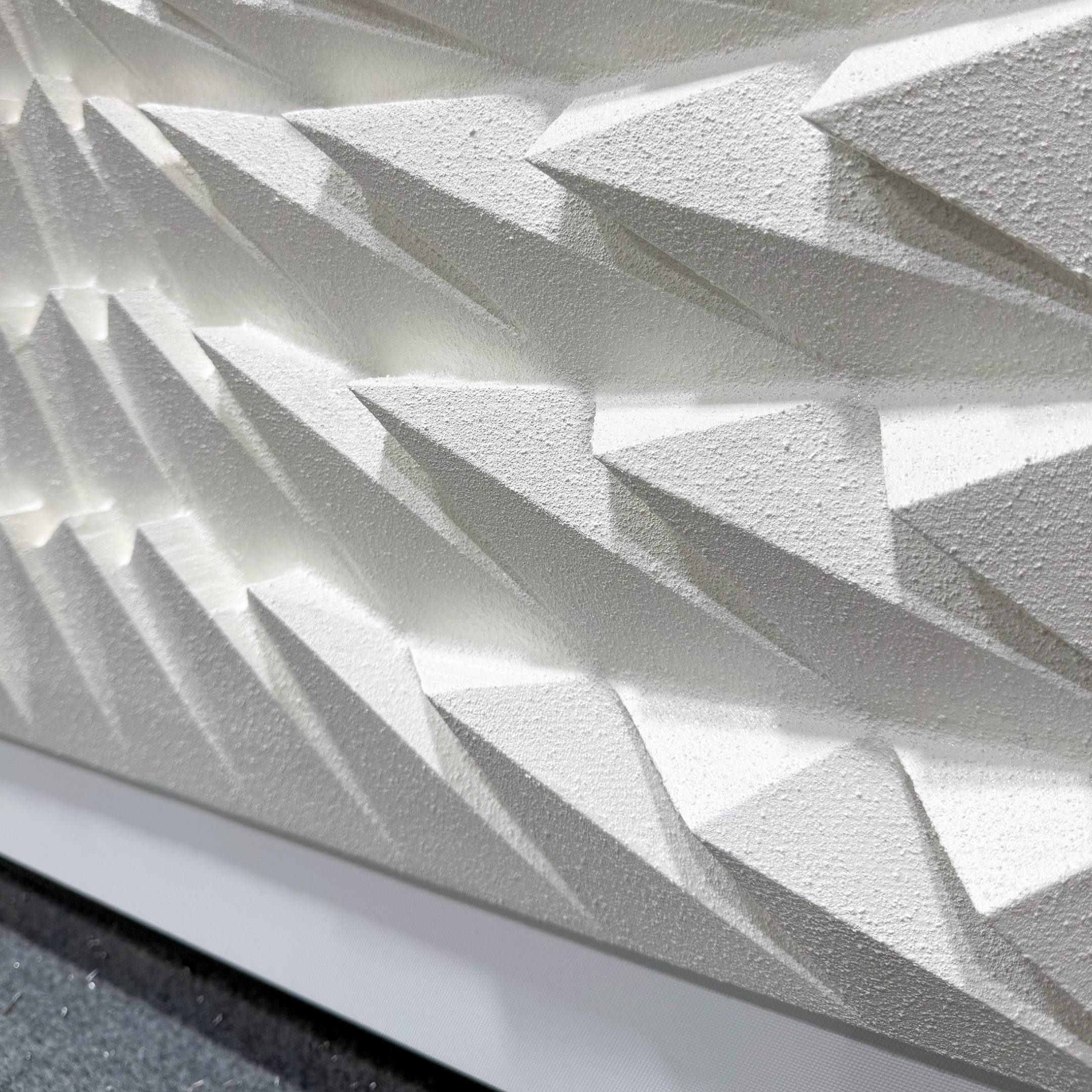 Elorium White Weave Hand-Painted Wood Relief 3D Wall Art
