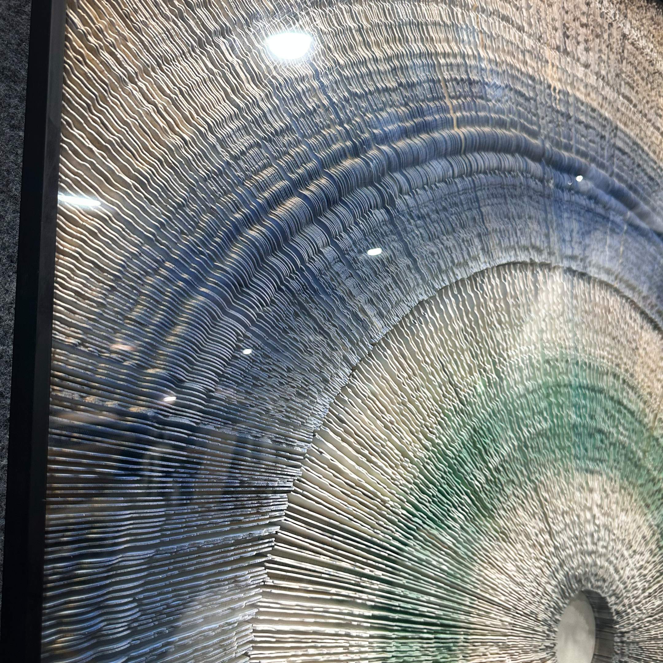 Auralis Blue Gradient Concentric Circular Cardboard Craft Wall Art