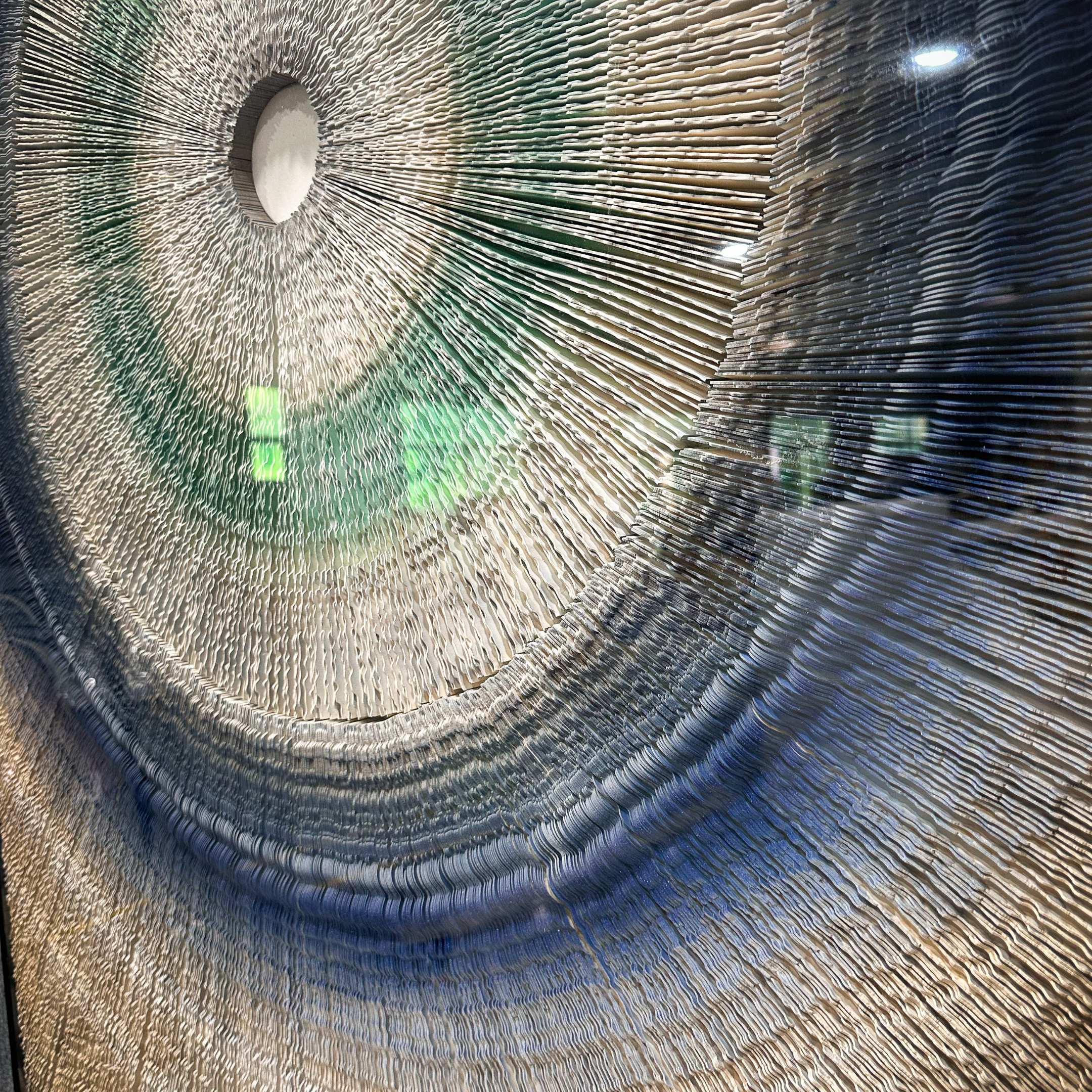 Auralis Blue Gradient Concentric Circular Cardboard Craft Wall Art