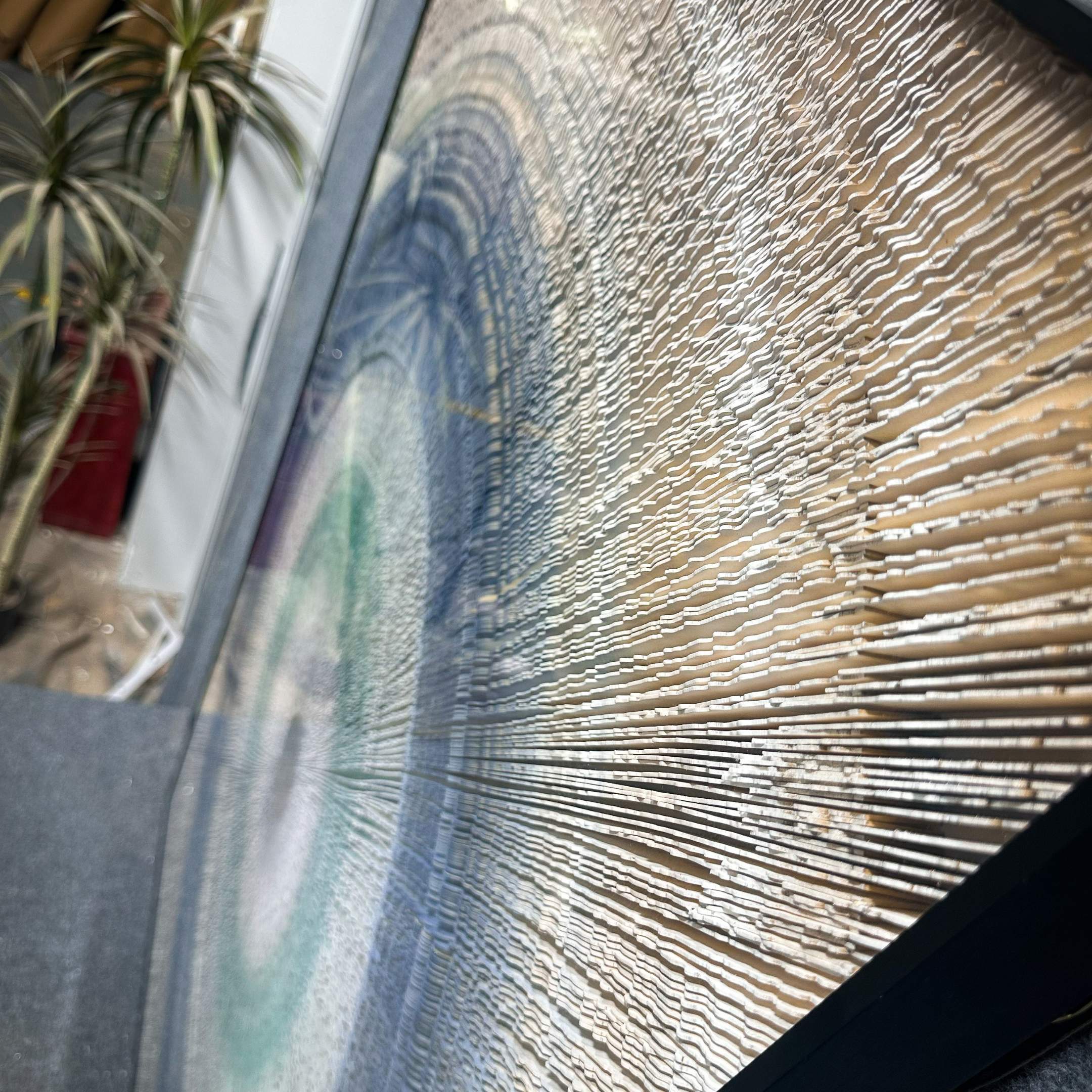 Auralis Blue Gradient Concentric Circular Cardboard Craft Wall Art