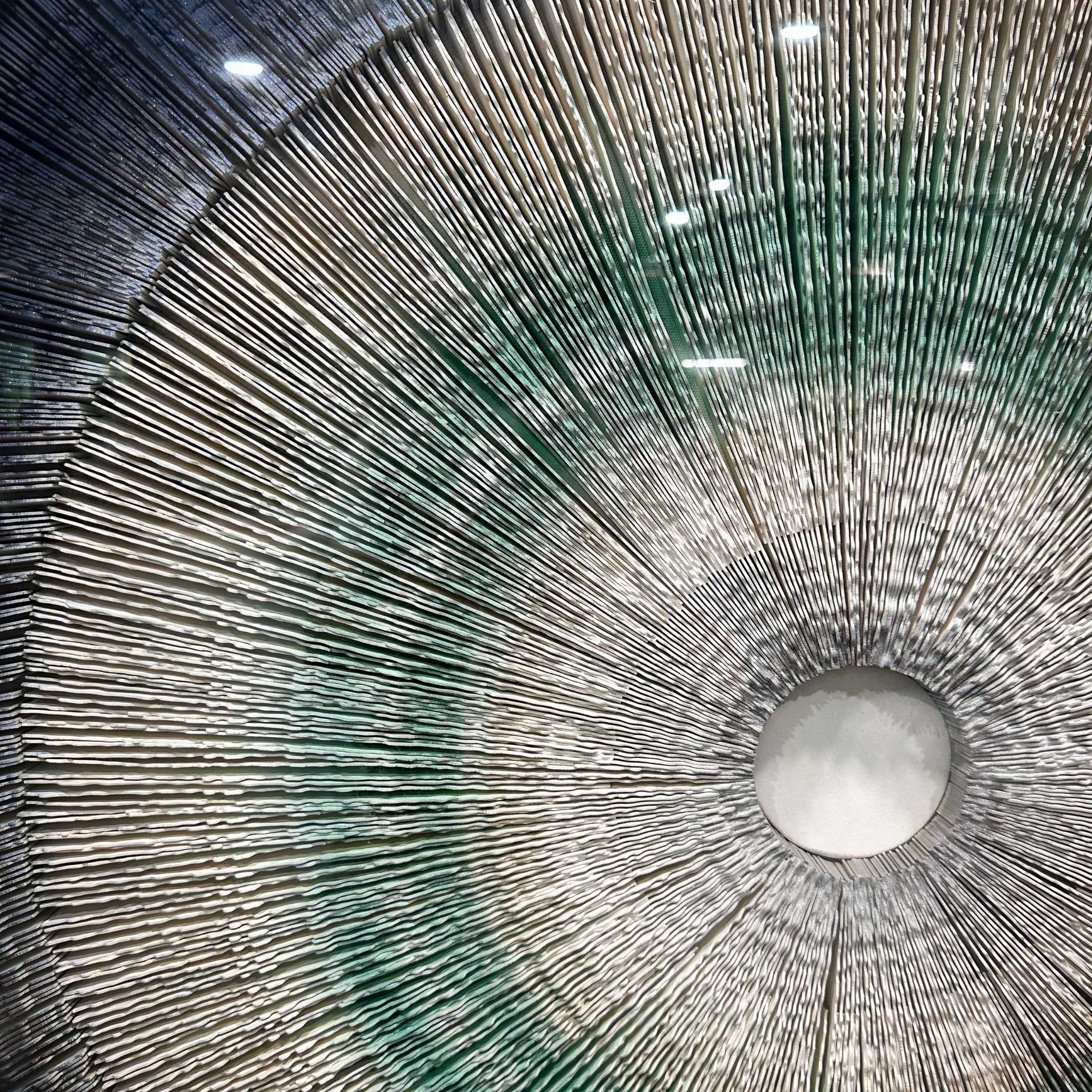 Auralis Blue Gradient Concentric Circular Cardboard Craft Wall Art