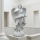The Cloud-Swirl Angel Marble Outdoor Sculpture - 190cm by Giant Sculptures features a graceful angel with large wings and flowing robes, standing on a cloud-like base—ideal as an elegant garden memorial or marble outdoor décor piece.