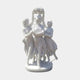 Three Dancing Women with Floral Wreath Marble Sculpture by Giant Sculptures, 100cm white marble group with central figure raising a floral wreath overhead.