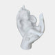 Giant Sculptures' 90cm Sleeping Child Marble Sculpture showing a winged cherub resting in a pair of cupped hands, shown against a plain light background.
