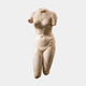 The Female V2 Marble Torso Sculpture - 130cm by Giant Sculptures is a headless, armless female form with intricate curves and muscle detail, its weathered marble surface showcased against a plain white background.
