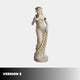 Goddess of Harvest Marble Sculpture by Giant Sculptures, 160cm female figure in flowing drapery with rose crown and floral accents, shown on a plain background.