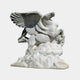 The Giant Sculptures 280cm Flying Pegasus White Marble Outdoor Sculpture features a majestic rearing winged horse atop a textured rock formation, capturing attention as a stunning mythic centerpiece.