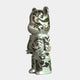 The Inside Appears Outside 3 Bear Sculpture (135cm) by Giant Sculptures features hand-painted metallic finish and abstract black patterns, standing upright against a plain white background.