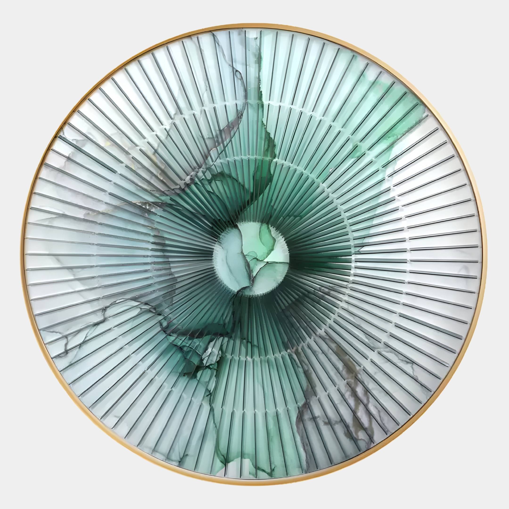 Flusira Emerald Vein Circular Acrylic 3D Wall Art