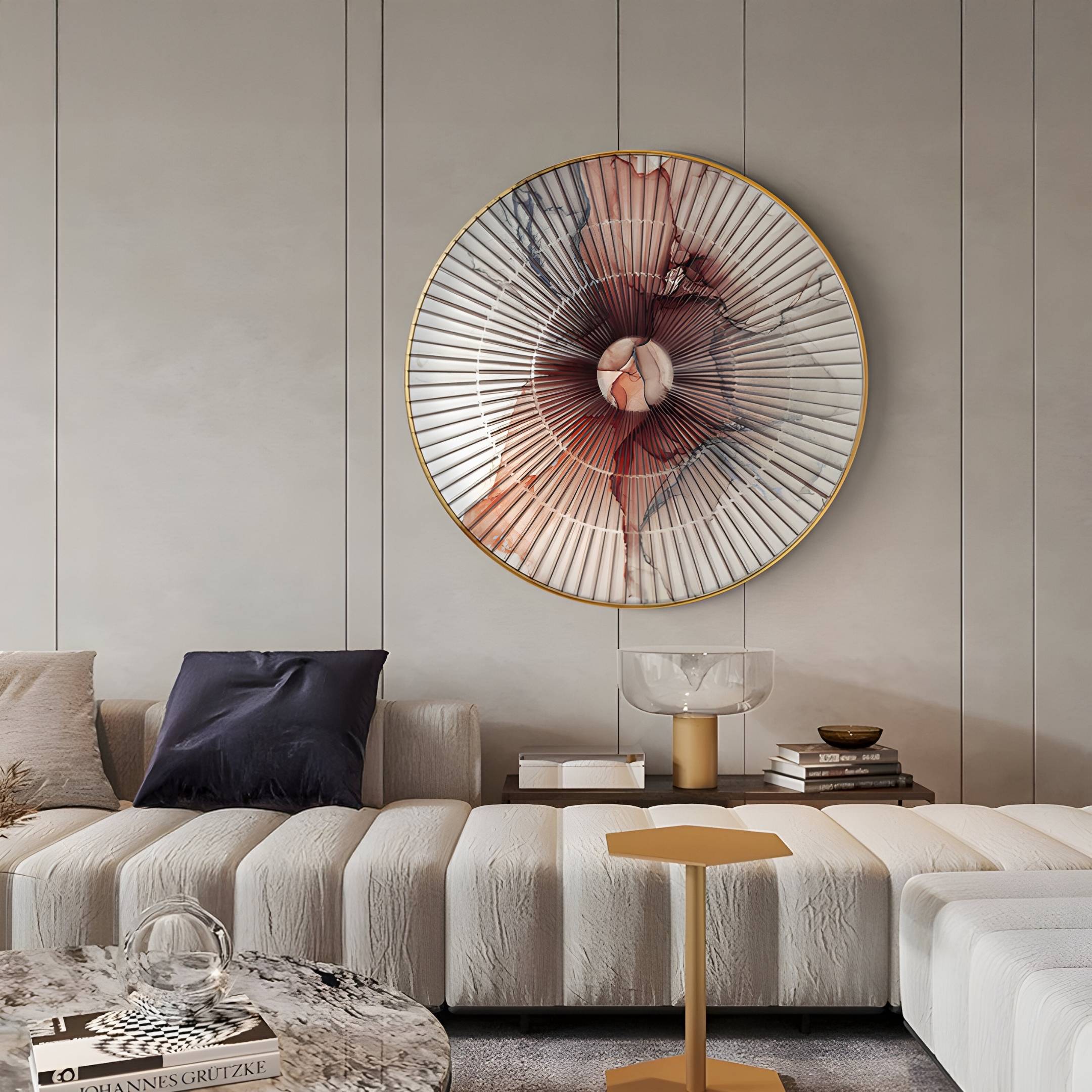 Flusira Blush Plum Circular Acrylic 3D Wall Art