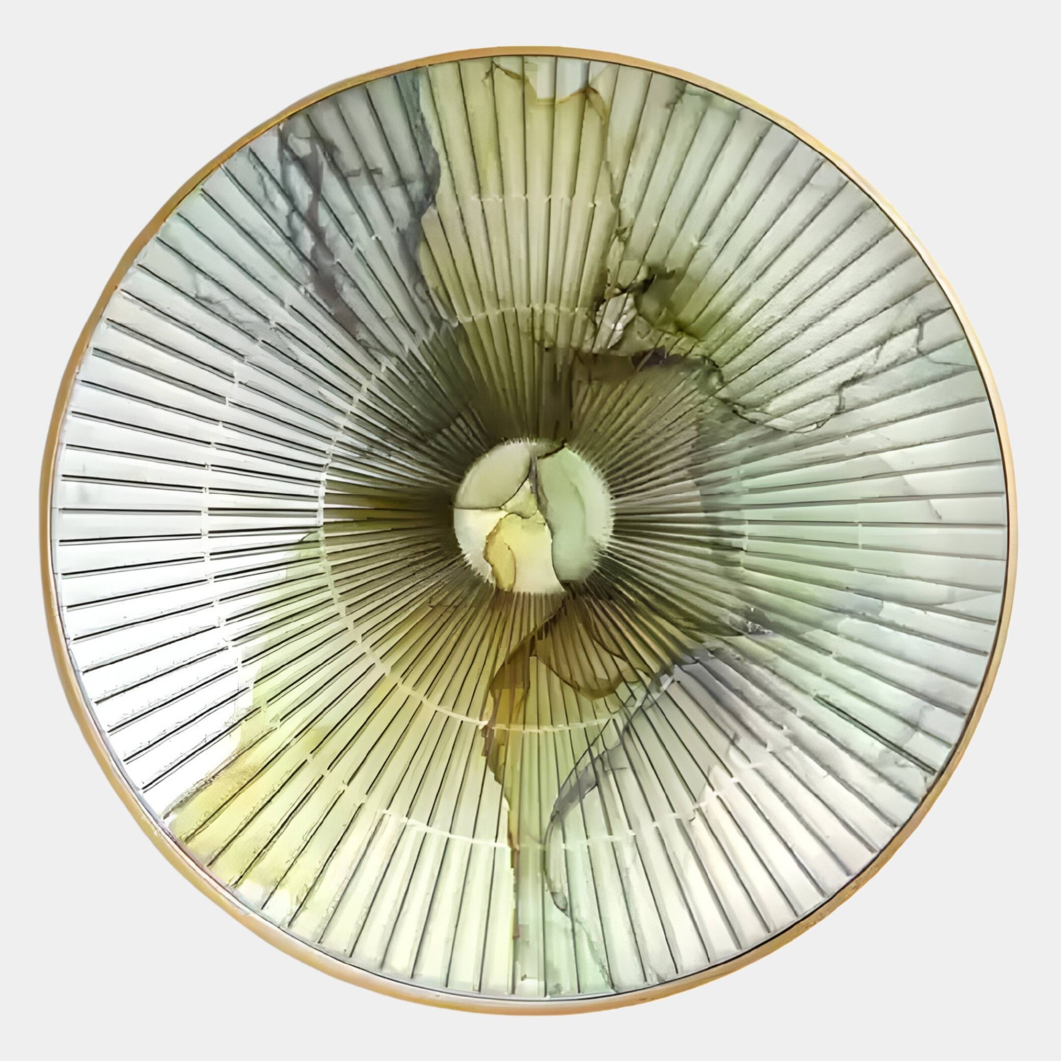 Flusira Ochre Sage Circular Acrylic 3D Wall Art