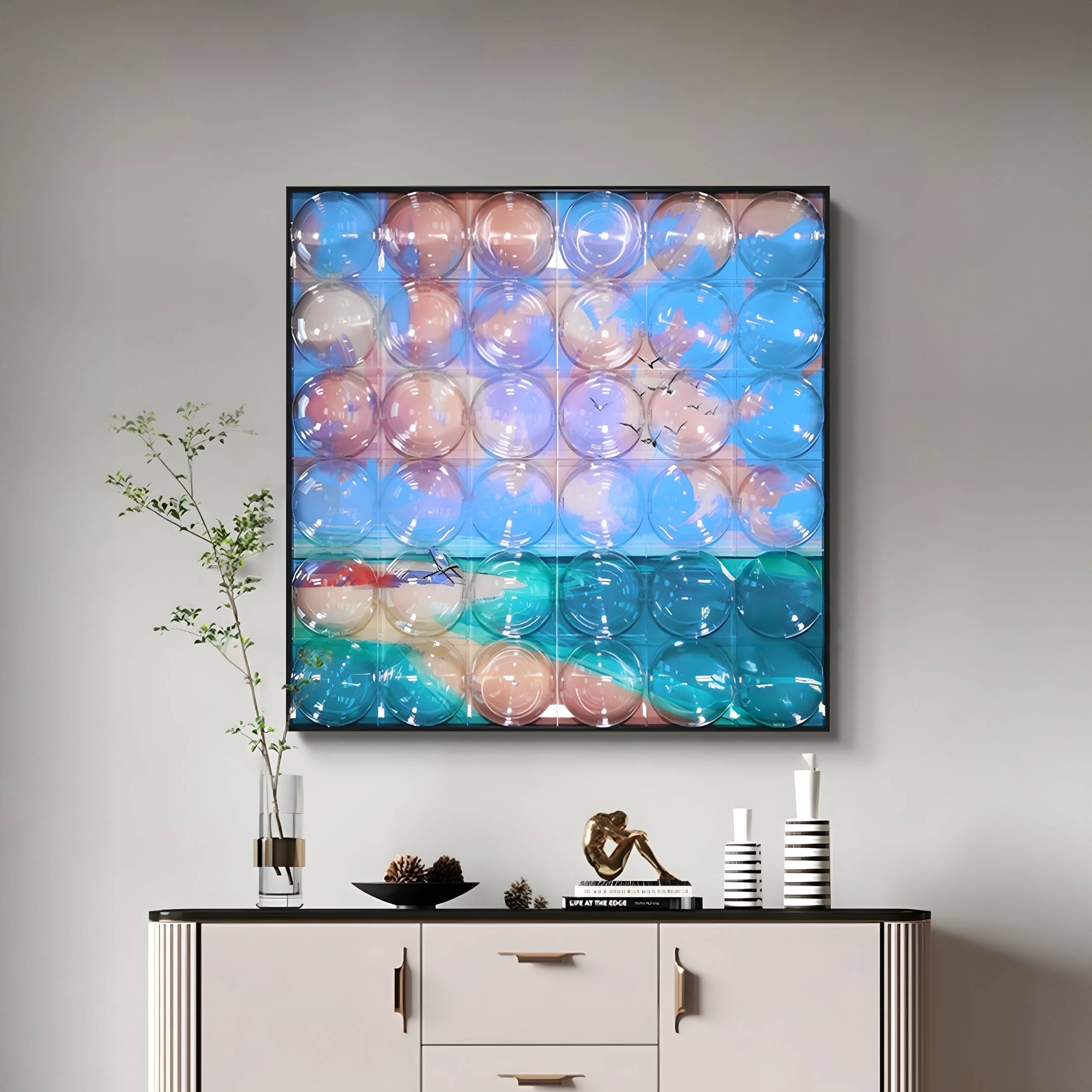 Seavista Sunset Shore Acrylic Dome 3D Wall Art