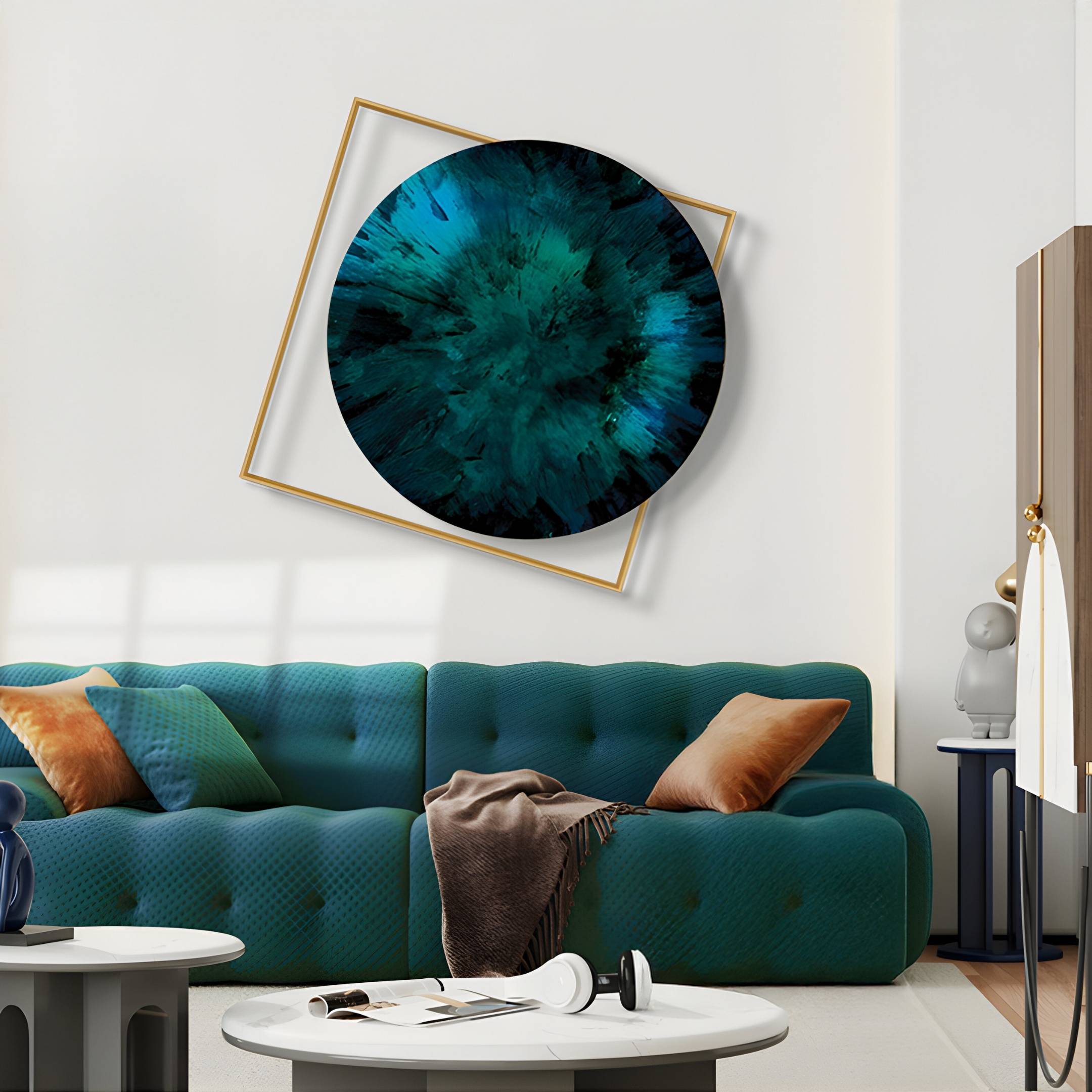 Aurenza Emerald Acrylic & Metal Frame 3D Wall Art