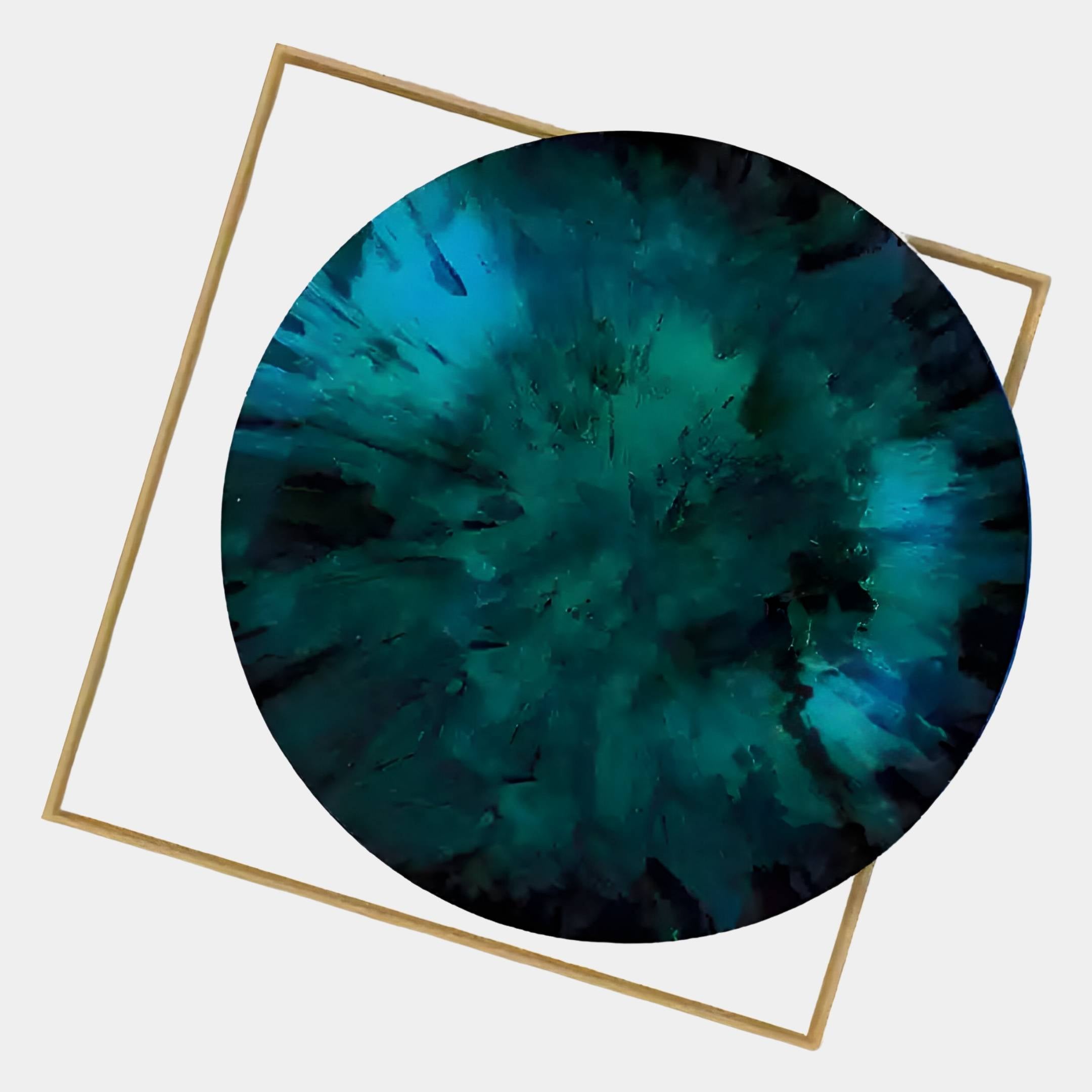 Aurenza Emerald Acrylic & Metal Frame 3D Wall Art