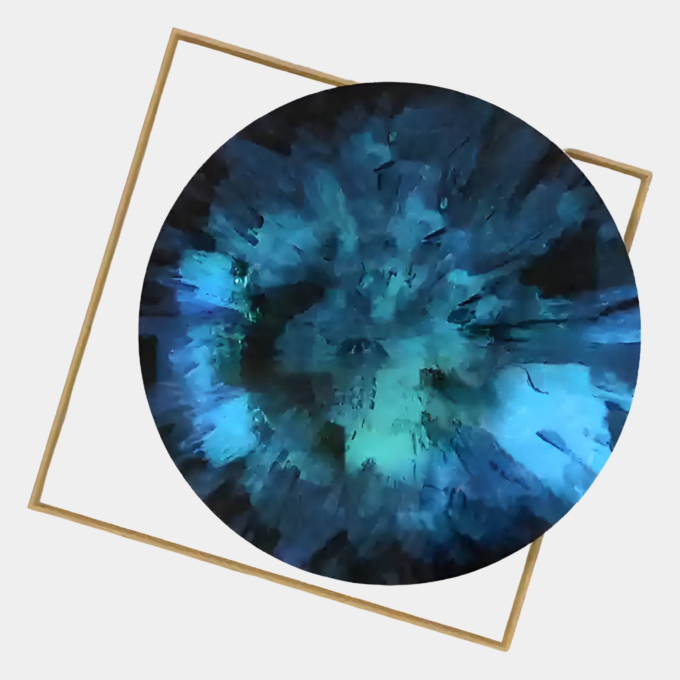 Aurenza Sapphire Acrylic & Metal Frame 3D Wall Art