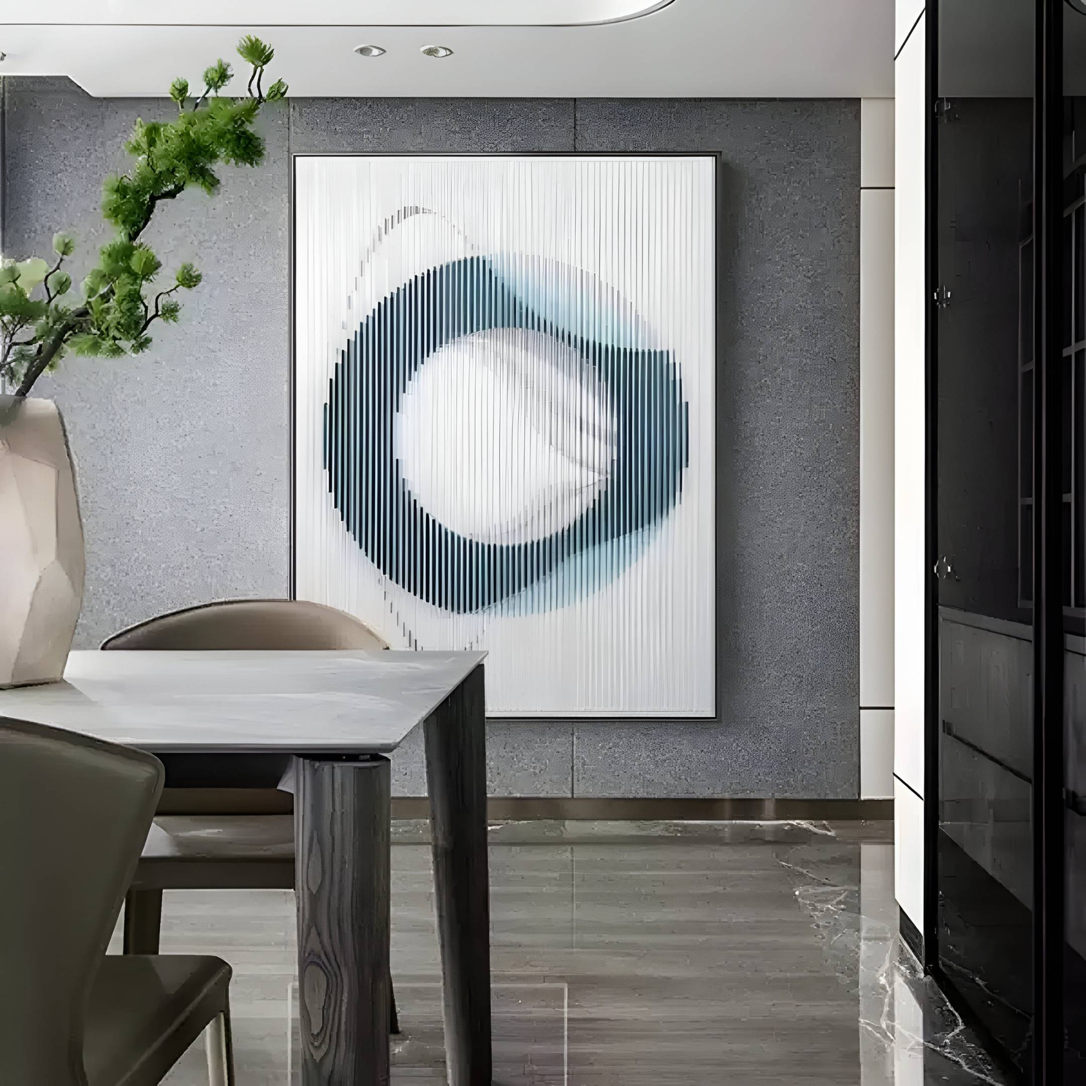 Kynoro Teal Ring Motion Acrylic 3D Wall Art
