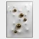 Aurezal White Gloss & Gold Orb Acrylic 3D Wall Art