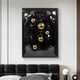 Aurezal Black Gloss & Gold Orb Acrylic 3D Wall Art