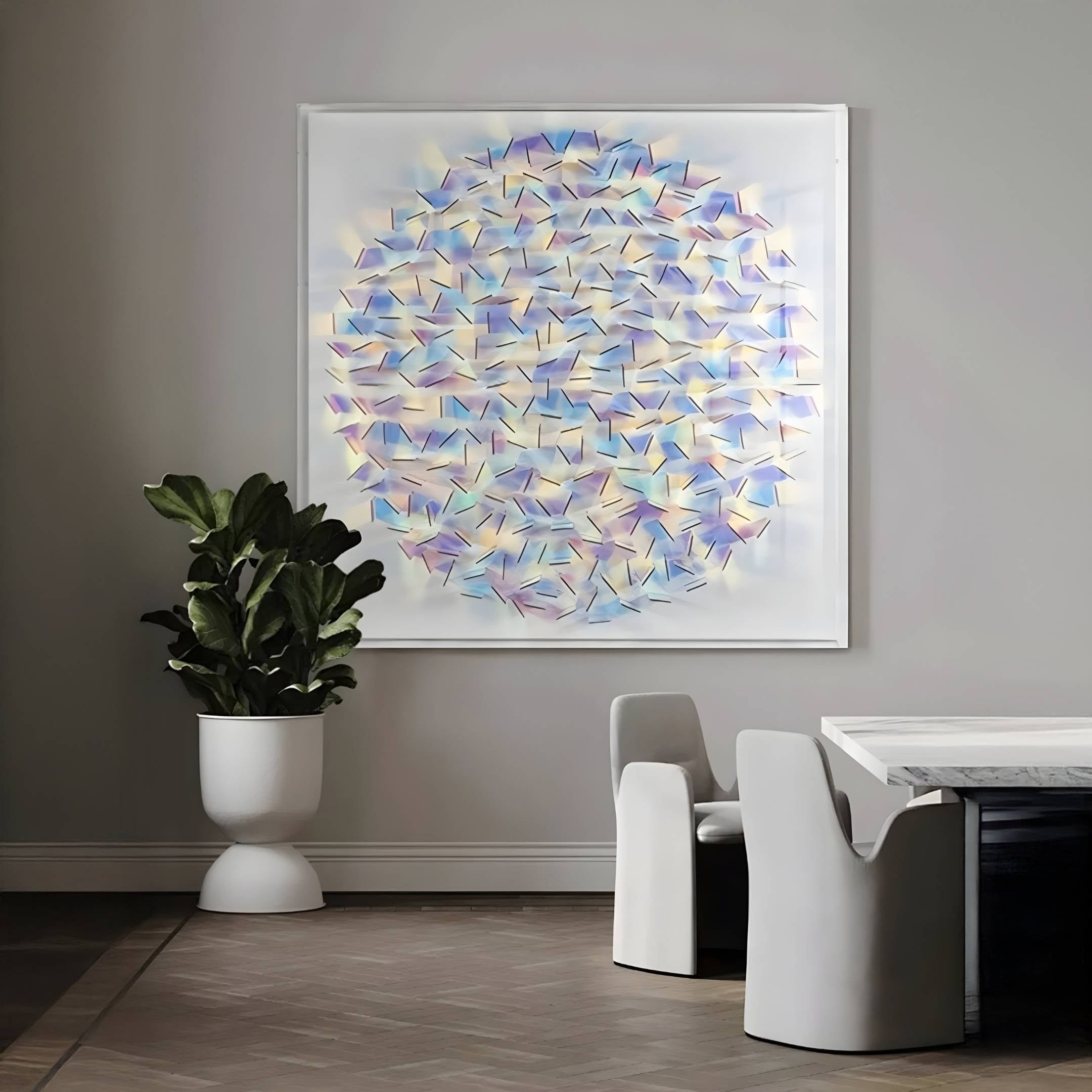 Haliora Iridescent Shard Circular Acrylic 3D Wall Art