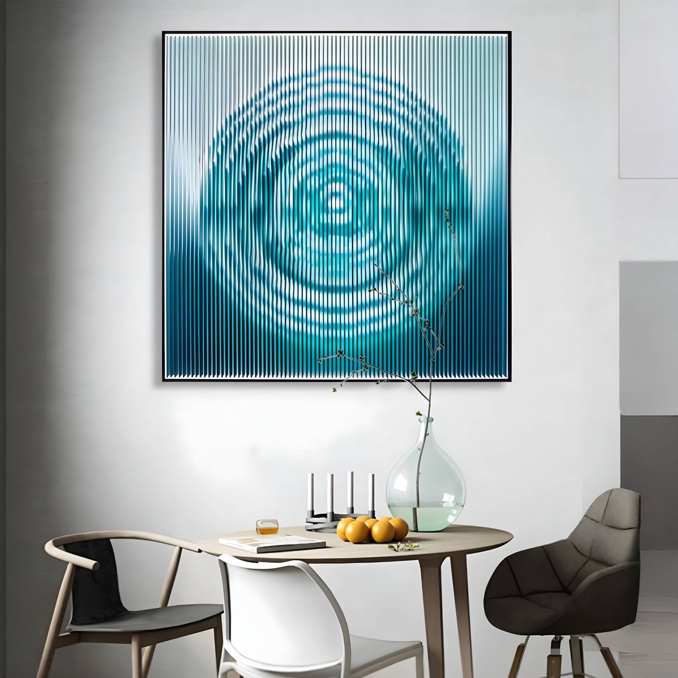 Cirvara Teal Concentric Ripple Acrylic 3D Wall Art