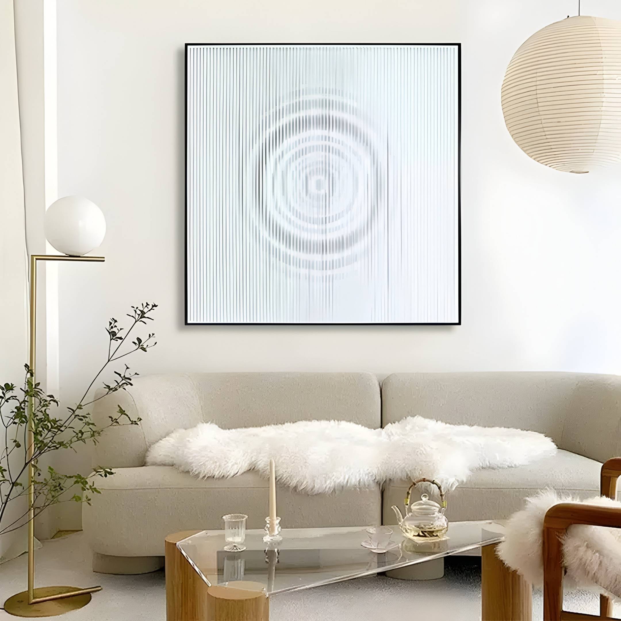 Cirvara Frosted Ripple White Acrylic 3D Wall Art