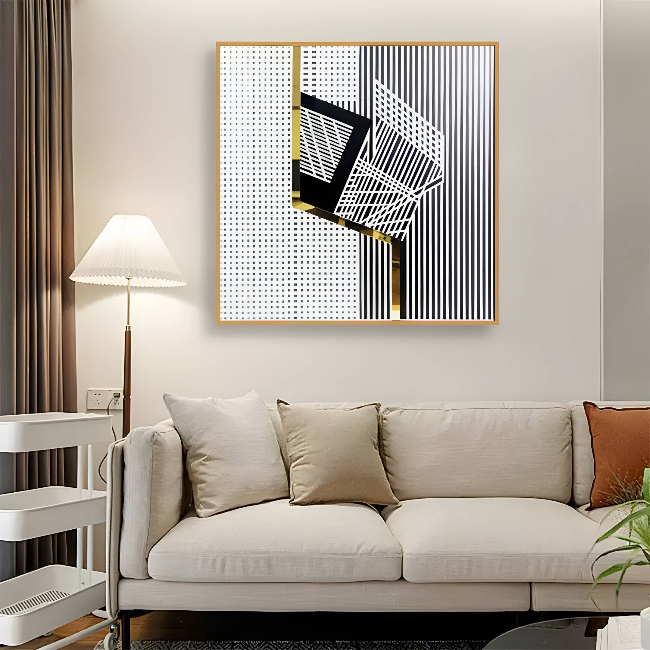 Gradata Black & Gold Geometric Acrylic 3D Wall Art
