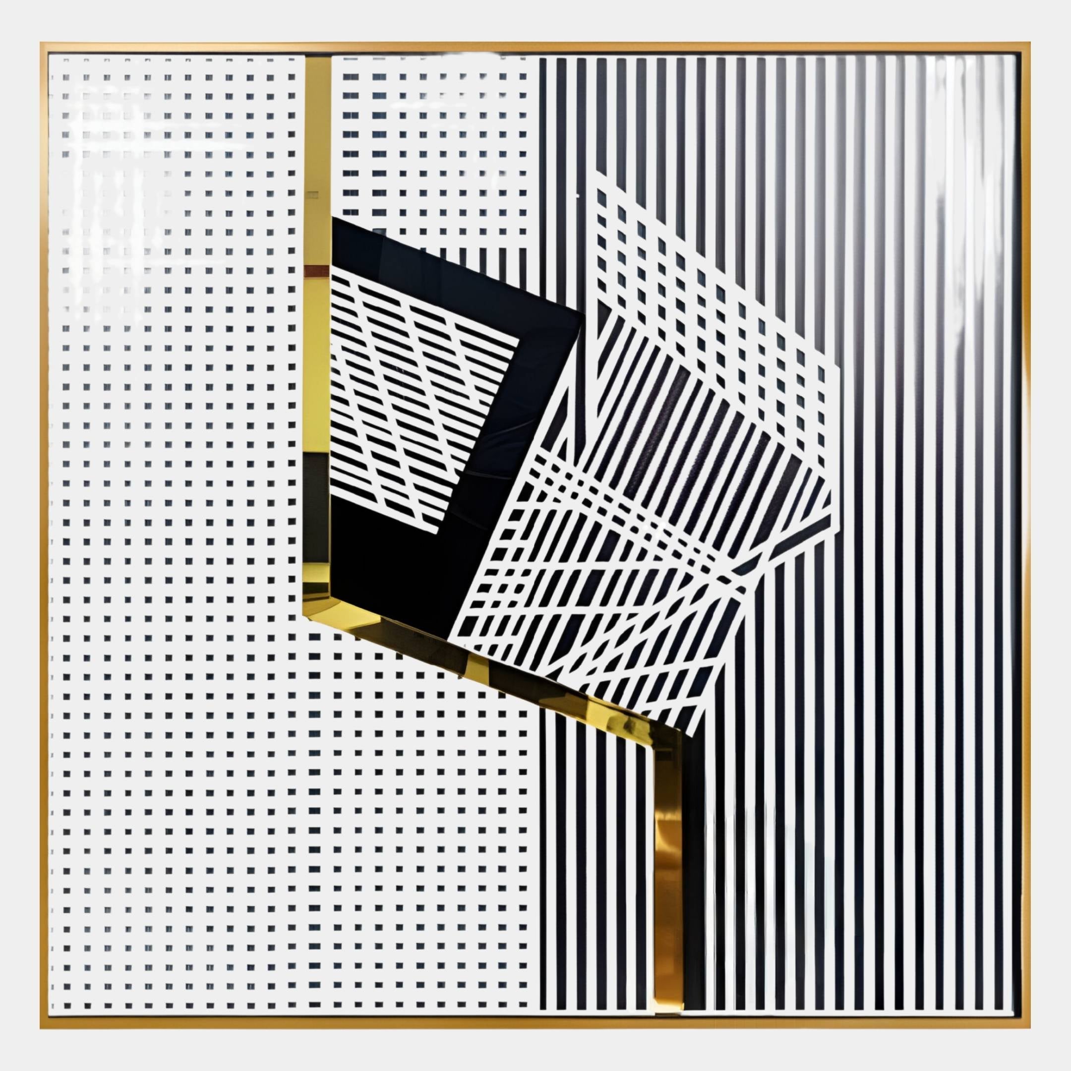 Gradata Black & Gold Geometric Acrylic 3D Wall Art