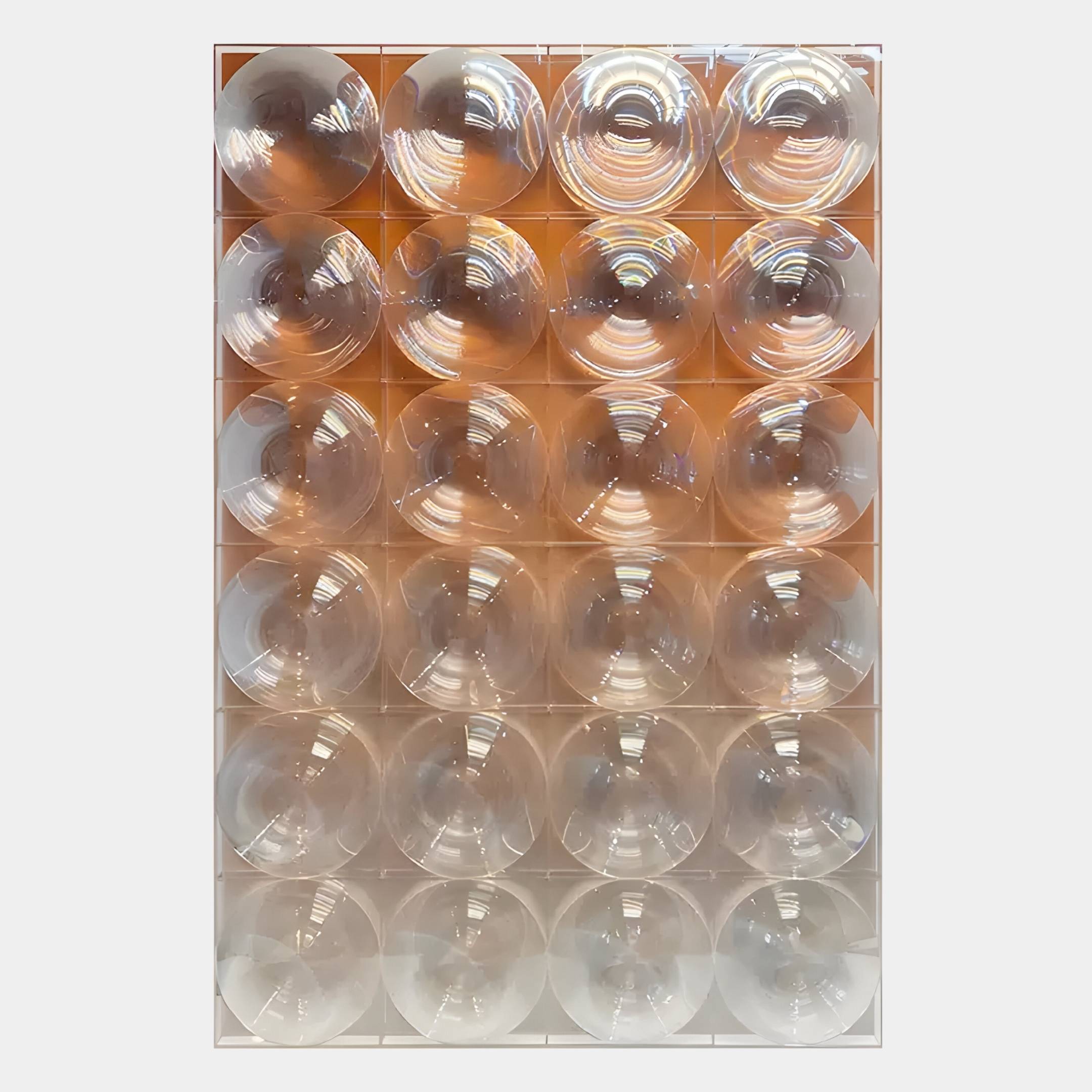 Lucentra Amber Gradient Grid Acrylic 3D Wall Art
