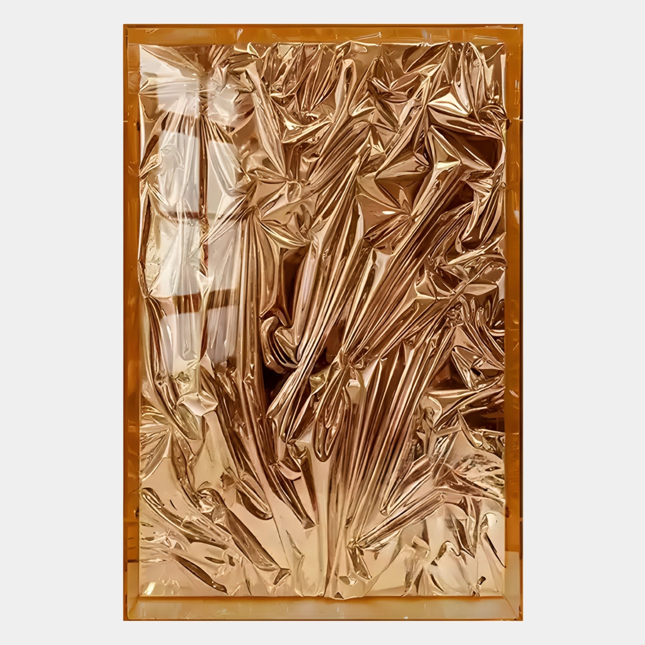 Metallique Copper Crinkle Texture Leather 3D Wall Art