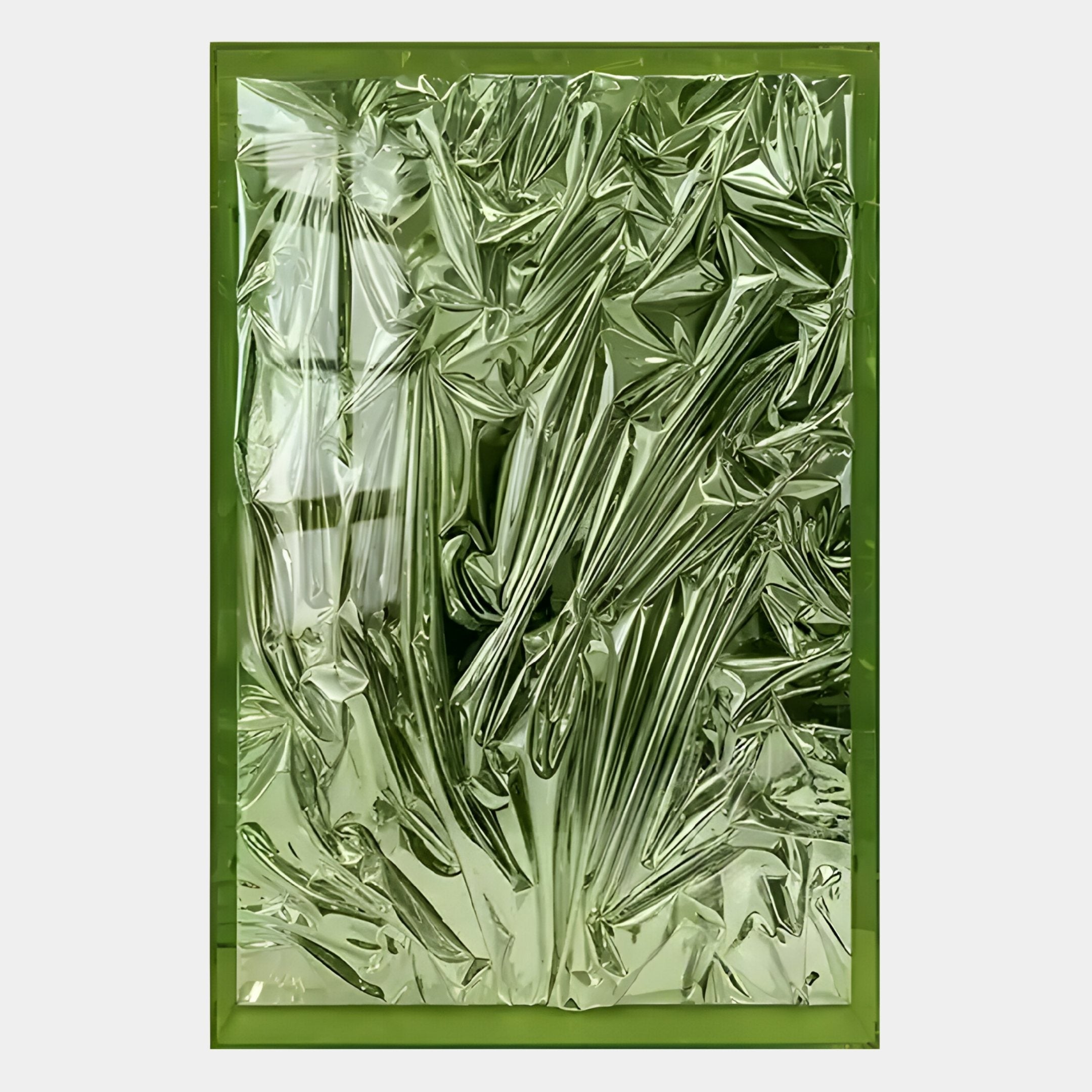 Metallique Forest Green Crinkle Texture Leather 3D Wall Art