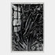 Metallique Deep Black Crinkle Texture Leather 3D Wall Art