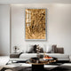 Metallique Amber Gold Crinkle Texture Leather 3D Wall Art