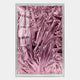 Metallique Pink Silver Crinkle Texture Leather 3D Wall Art by Giant Sculptures featuring high-shine crinkled metallic pink leather with deep folds set in a clear acrylic box frame on a light background.