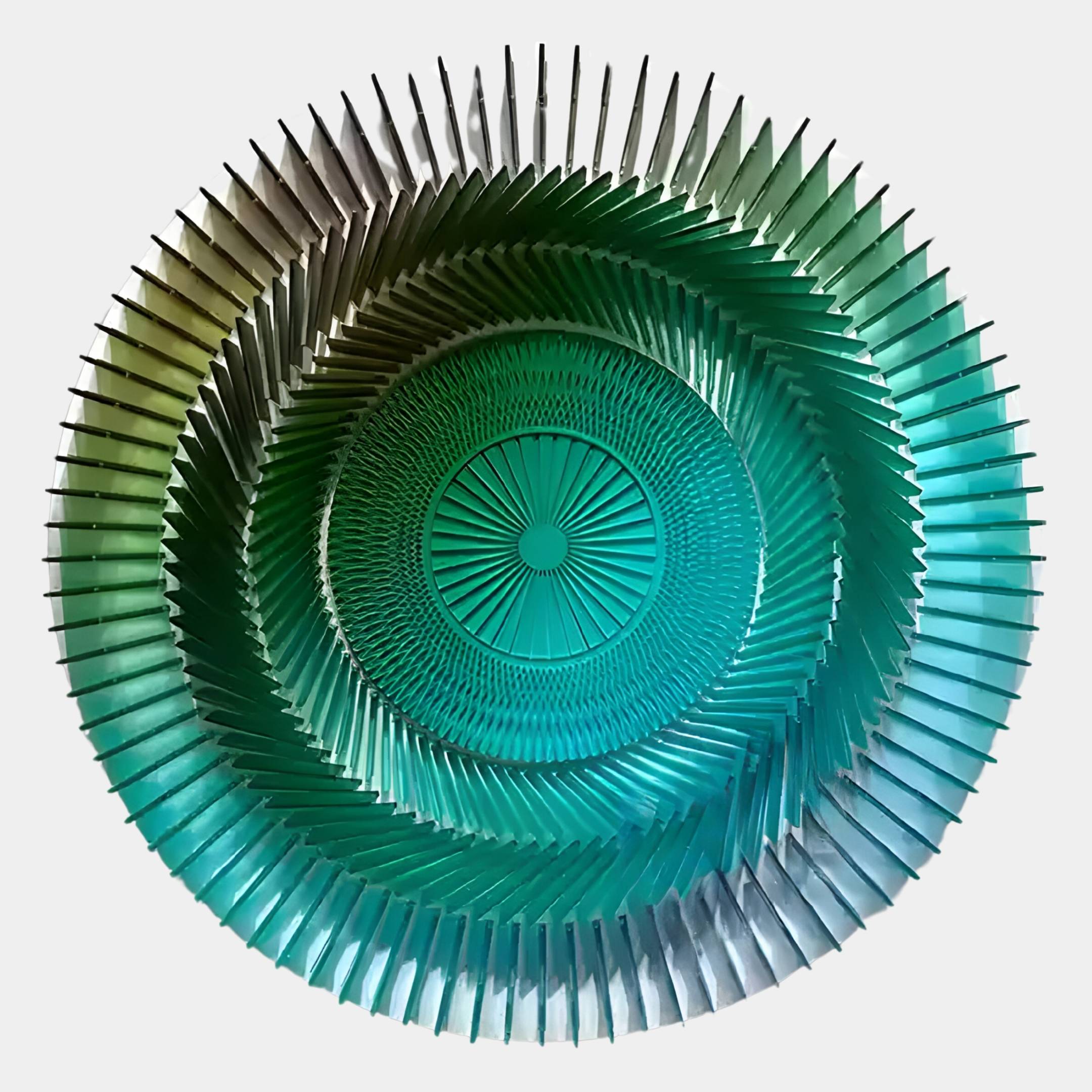 Vortara Emerald Spiral Gradient Acrylic 3D Wall Art